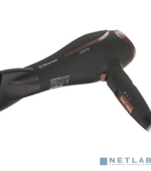 Фен BRAYER BR3000BN черный/розовое золото, 2200 Вт, компактный