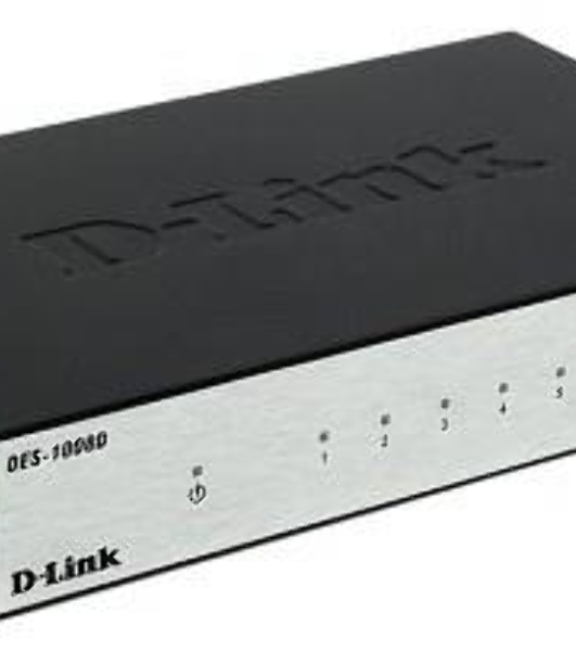 Коммутатор D-Link DES-1008D/(K2A/K3A)RU/J1A/J2A/L2A/L2B, 8×100 Мбит/с, неуправляемый