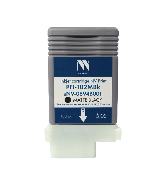 Картридж струйный NVPrint PFI-102MBk (NV-0894B001) Matte Black для Canon ImagePROGRAF iPF500/510/600/610 (130 мл) совместимый