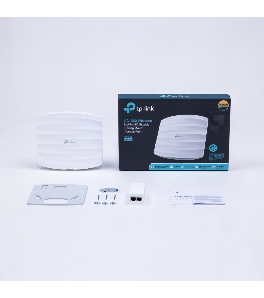 Точка доступа AC1350 Wireless MU-MIMO Gigabit Ceiling Mount Access Point, 450Mbps at 2.4GHz + 867Mbps at 5GHz, 802.11a/b/g/n/ac wave 2, Beamforming, Airtime Fairness, MU-MIMO, 802.3af Standard PoE and Passive PoE (Passive POE Adapter included), no more DC power supply, 1 10/100/1000Mbps hidden LAN port, Centralized Management, Captive Portal, Load Balance, Multi-SSID, WMM, Rogue AP Detection, internal omni-directional Antenna 2.4GHz: 3x4dBi, 5GHz: 2x5dBi