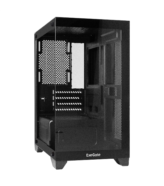 Компьютерный корпус Minitower ExeGate i3 SEA LE-NPX700 (mATX, БП 700NPX, 1хUSB+1хUSB 3.0, HD аудио, черный, передняя и боковая панели - закаленное стекло)
