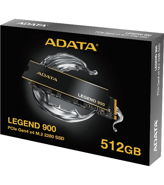 Накопитель SSD ADATA LEGEND 900, 512Gb, PCIe 4.0 x4, M.2 2280, NVMe, R/W 6200/2300, с радиатором