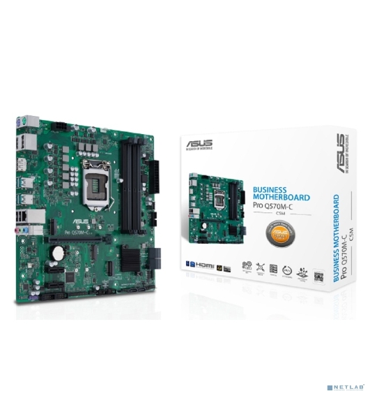 Материнская плата ASUS Pro Q570M-C/CSM, LGA1200, Intel Q570, 4xDDR4, 6xSATA, 2xM.2, 1xPCIe 4.0/3.0 x16, 2xPCIe 3.0 x1, 2xDisplayPort, 1xHDMI, 1x 1Gb LAN, 4xUSB 3.2 Gen 2 (Type-A), 2xUSB 2.0 (Type-A), 3x3.5 мм, 7.1, mATX