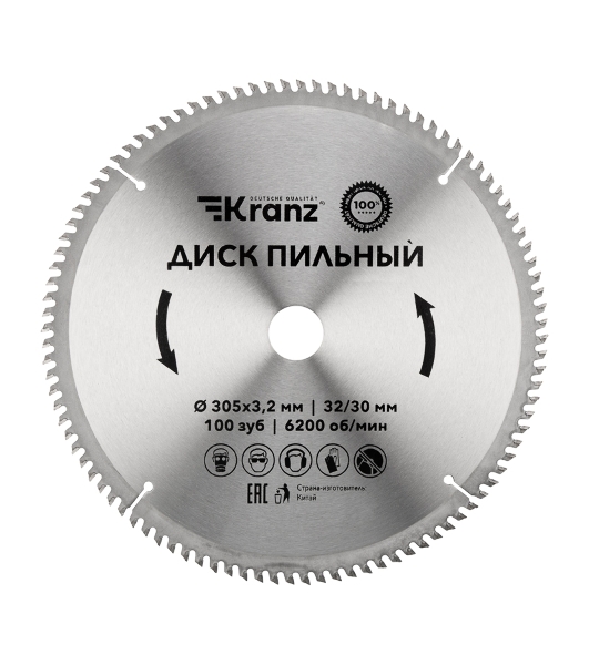 Диск пильный Kranz 305 мм х 100 зуб х 32/30 мм