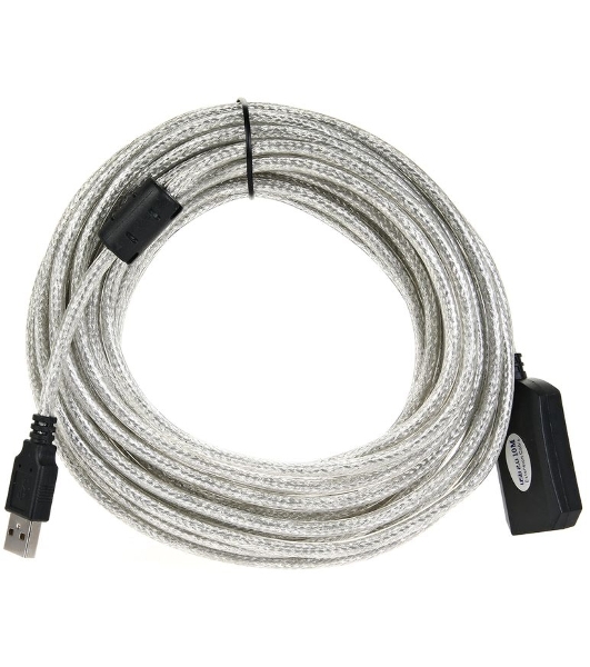 Кабель VCOM VUS7049-10M USB2.0-repeater, удлинительный активный Am-->Af 10м