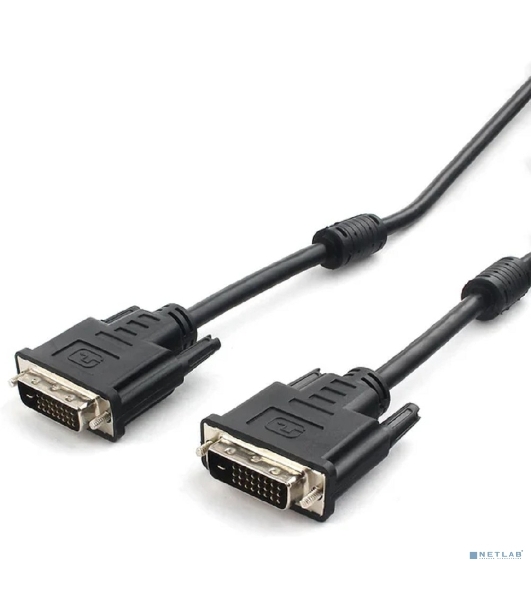 Кабель DVI-D dual link Cablexpert CC-DVI2L-BK-6, 25M/25M, 1.8м, CCS, черный, экран, феррит.кольца, пакет