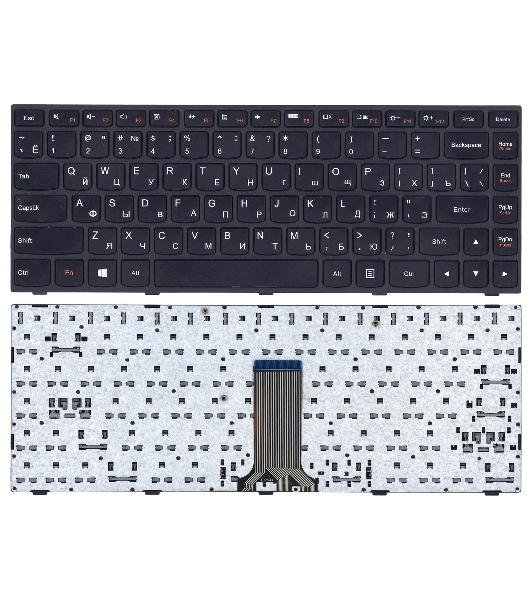 Клавиатура для ноутбука Lenovo Flex 2-14 G40-30 G40-70 черная с черной рамкой без подсветки