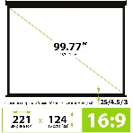 Экран Cactus 124.5x221 см Wallscreen CS-PSW-124X221-BK 16:9 настенно-потолочный рулонный черный, фото2