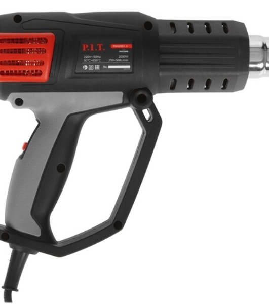 Технический фен P.I.T. PHG2001-C темп.350/550С черный