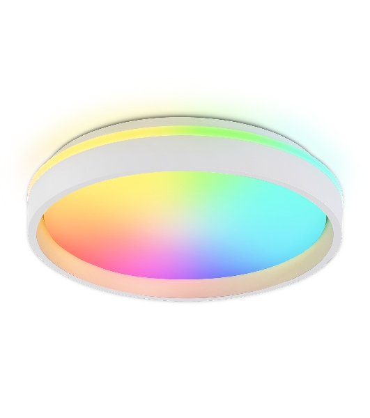 Светодиодный светильник RGB Ambrella light FZ601 WH/GD белый/золото IP20 46W 3000K-6500K+RGB D390*80 (ПДУ ИК)