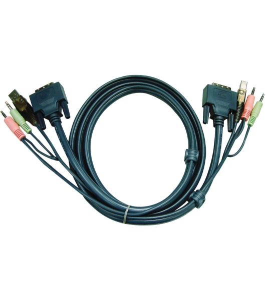 Кабель KVM USB(тип А Male)+DVI-D(Male)2хАудио(Male) (-) USB(тип B Male)+DVI-D(Male)+2хАудио(Male) 3м., черный. CABLE DVI/USB B/MC.SP-DVI/USB A 3M