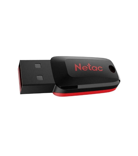 Флешка USB Netac U197 (NT03U197N-064G-20BK), 64Gb, USB 2.0, R/W 25/10, черный/красный