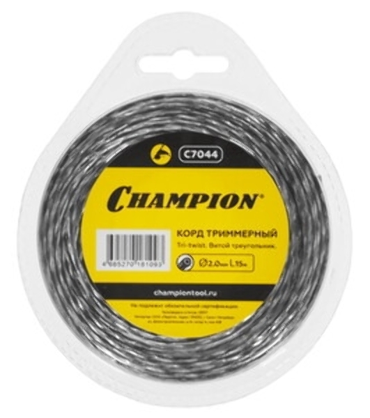 Леска для садовых триммеров Champion C7044 d=2мм L=15м