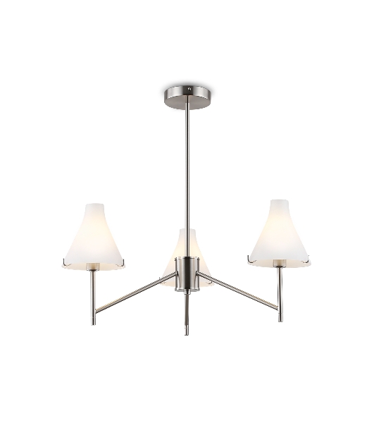 Люстра Ambrella light LH57121/3 SN/FR никель/белый матовый E14/3 max 40W D650*590