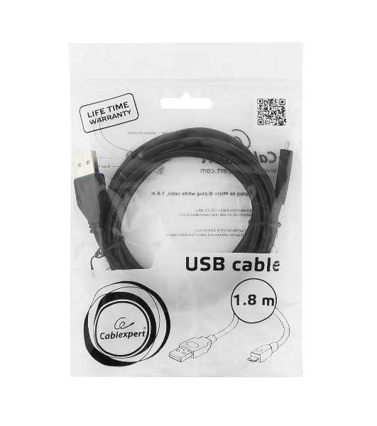 Кабель Gembird PRO USB 2.0 для соед. 1.8м А-microB (5 pin) позол.конт., пакет