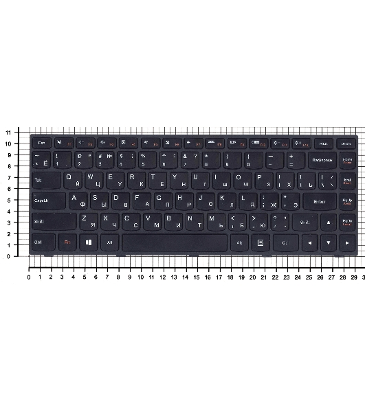 Клавиатура для ноутбука Lenovo Flex 2-14 G40-30 G40-70 черная с черной рамкой без подсветки