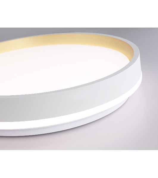 Светодиодный светильник RGB Ambrella light FZ601 WH/GD белый/золото IP20 46W 3000K-6500K+RGB D390*80 (ПДУ ИК)