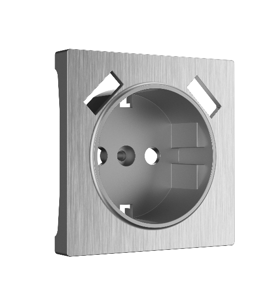 Накладка для розетки USB (cеребряный рифленый)