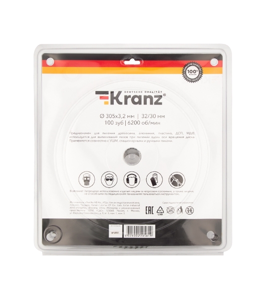 Диск пильный Kranz 305 мм х 100 зуб х 32/30 мм