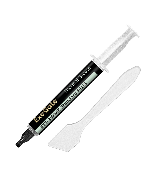 Термопаста ExeGate ETТ-3WMK Standard PLUS (3,2 Вт/(м•К), 3г, шприц с лопаткой)
