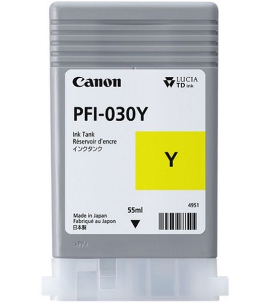 Картридж струйный Canon Pigment Ink PFI-030 Yellow желтый (55 мл) для Canon imagePROGRAF TM-240, TM-340