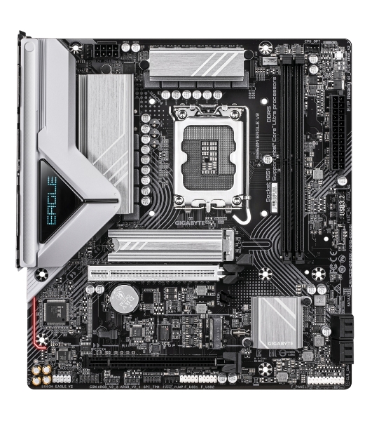 Материнская плата Gigabyte B860M EAGLE V2, LGA1851, Intel B860, 2xDDR5, 4xSATA, 2xM.2, 1xPCIe 5.0 x16, 1xPCIe 4.0 x4, 1xDP, 1xHDMI, 1x2.5Gb LAN, 3xUSB-A 5Gbps, 7xUSB-A 2.0, 1xUSB-C 5Gbps, 3x3.5 мм, 7.1, mATX