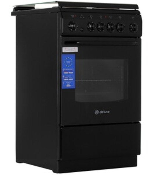 Плита электрическая De Luxe 506004.03Э (кр) 001 черный, конфорок 4 шт, духовка 60 л, 50 см x 85 см x 60 см