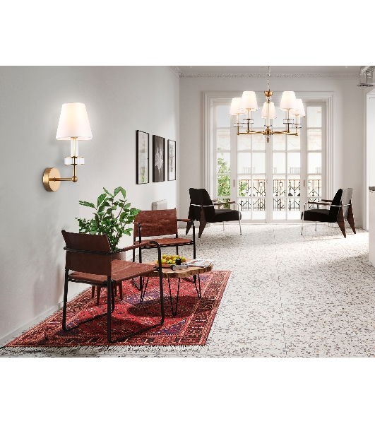 Настенный светильник Ambrella light LH71025 BS/WH латунь/белый E14 max 40W 210*150*355