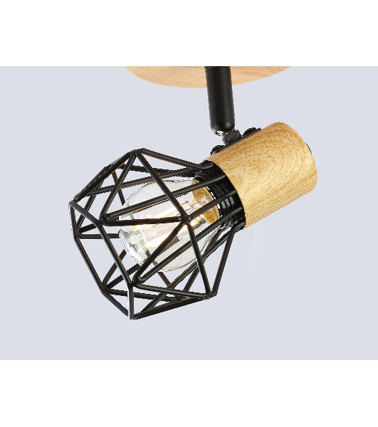 Светильник Ambrella light TR8751 BK/WD черный/дерево IP20 E27 D115*175