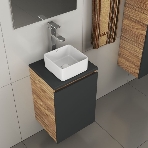 Комплект для ванной, 4 предмета (тумба Bau 40, графит + раковина BAU Hotel mini 24х24 + смеситель Hotel Still, выпуск клик-клак, белый), фото11