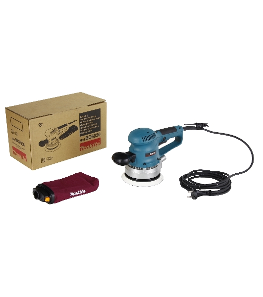 Эксцентриковая шлифовальная машина Makita BO6030 ЭШМ,310Вт,ф150мм,4000-10000об\м,ампл-3мм,2.3кг,кор,п\сборник