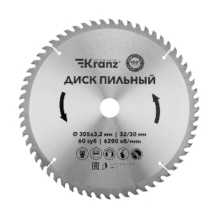 Диск пильный Kranz 305 мм х 60 зуб х 32/30 мм