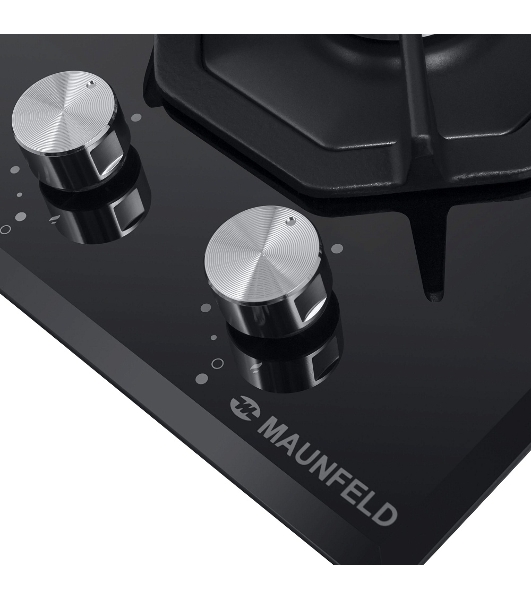 Газовая варочная панель Maunfeld EGHG.32.2CB/G, 2 конфорки, закаленное стекло, черный