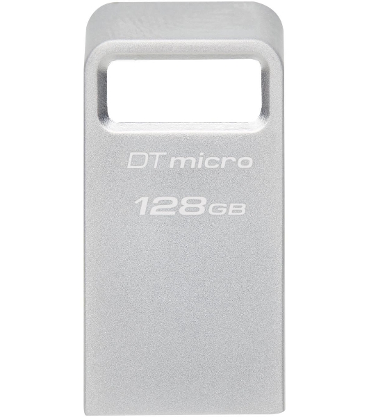 Флешка USB Kingston DataTraveler Micro (DTMC3G2/128Gb), 128Gb, USB 3.2 Gen 1, R/W 200/60, серебристый