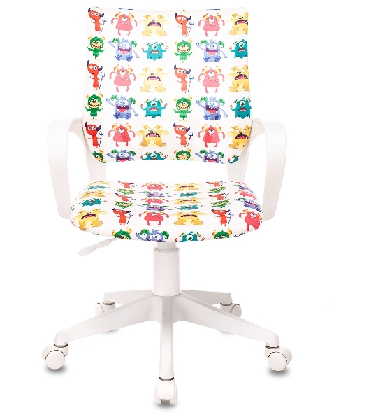 Кресло Бюрократ BuroKIDS 1 W белый, ткань, 120 кг