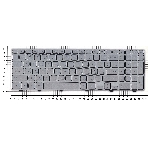 Клавиатура для ноутбука Dell Inspiron 15-7000 7537 серебристая с подсветкой, фото 1