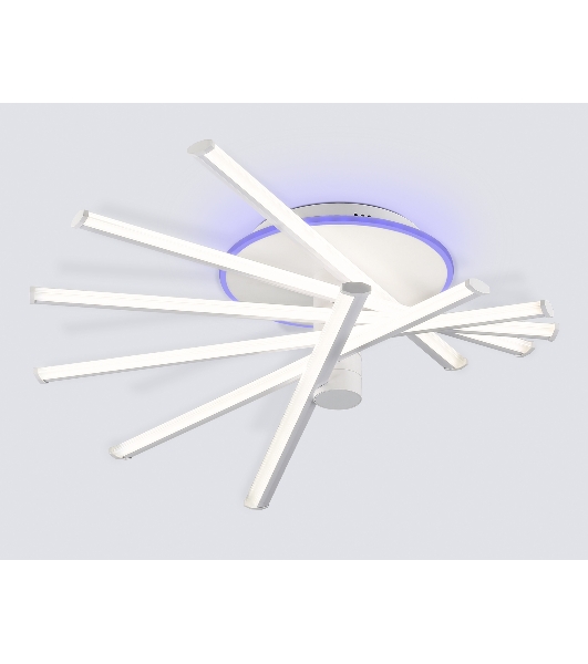 Потолочный светодиодный светильник Ambrella light FL6231 WH белый 88W 3000K-6400K+RGB 605*605*200 (ПДУ ИК)