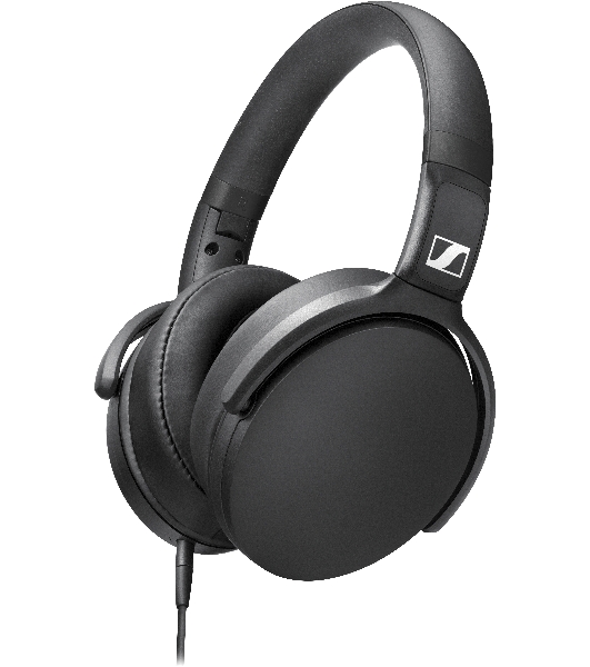 Наушники Sennheiser HD 400S накладные складные закрытые 18-20000Гц съемный кабель 1,4м, угловой jack 3.5мм, 120дБ, микрофон, черные, 508598