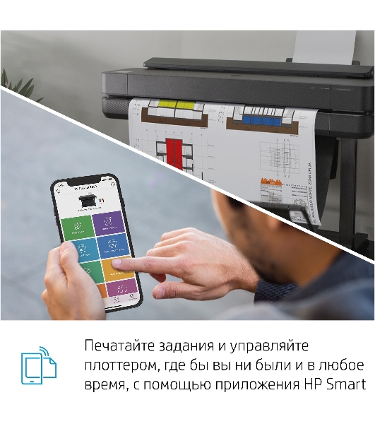 Плоттер струйный HP Designjet T650 (5HB10A), A0, 36', цветной, 914 мм, 2400x1200 dpi, USB, Gigabit Ethernet, WiFi