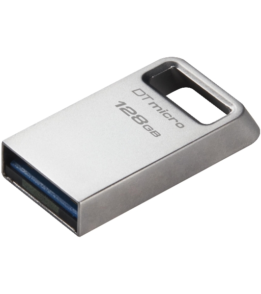 Флешка USB Kingston DataTraveler Micro (DTMC3G2/128Gb), 128Gb, USB 3.2 Gen 1, R/W 200/60, серебристый