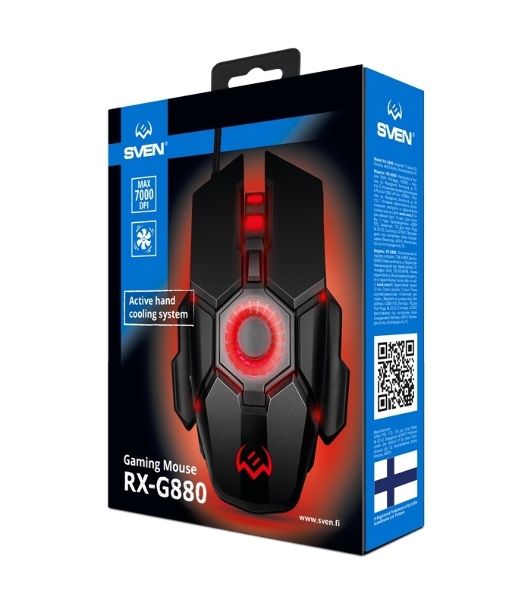 Мышь проводная SVEN RX-G880 черный, 7000 dpi, USB, кнопки - 7
