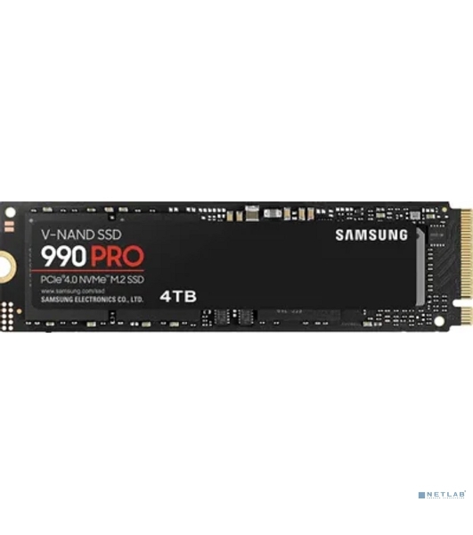 Накопитель SSD Samsung 990 PRO, 4Tb, PCIe 4.0 x4, M.2 2280, NVMe, R/W 7450/6900