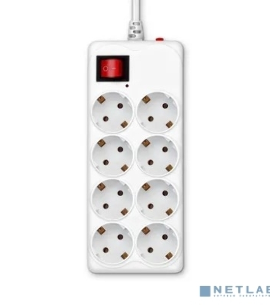 Сетевой фильтр Buro 800SH-1.8-W 1.8 м, 8 розеток, белый, коробка