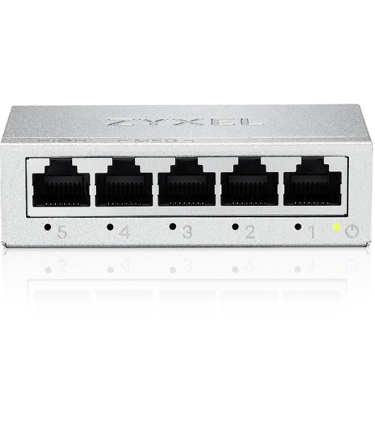 Коммутатор Zyxel GS-105B v5, 5 портов 1000 Мбит/с, настольный, металлический корпус