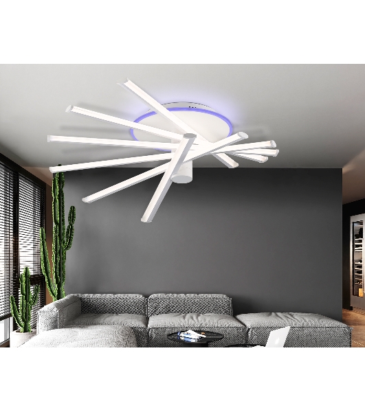 Потолочный светодиодный светильник Ambrella light FL6231 WH белый 88W 3000K-6400K+RGB 605*605*200 (ПДУ ИК)