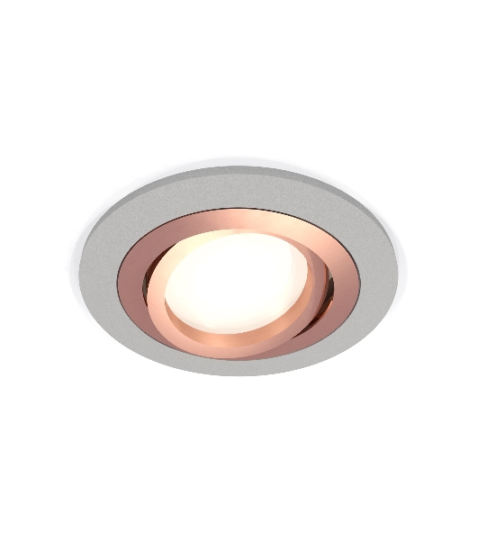 Комплект встраиваемого поворотного светильника Ambrella light XC7623084 SGR/PPG серый песок/золото розовое полированное MR16 GU5.3 (C7623, N7005)
