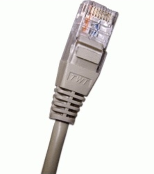 Патч-корд 2-х парный TWT UTP cat.5e, с заливными колпачками, 3.0 м, серый