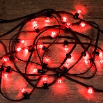 Гирлянда Neon-night LED Galaxy Bulb String 10м, черный каучук, 30 лампx6 LED красный, влагостойкая IP65, фото 1