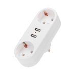 Двойник электрический Rexant линейный 16 А с заземлением + 2 USB-порта, 2,4 А, белый, фото5
