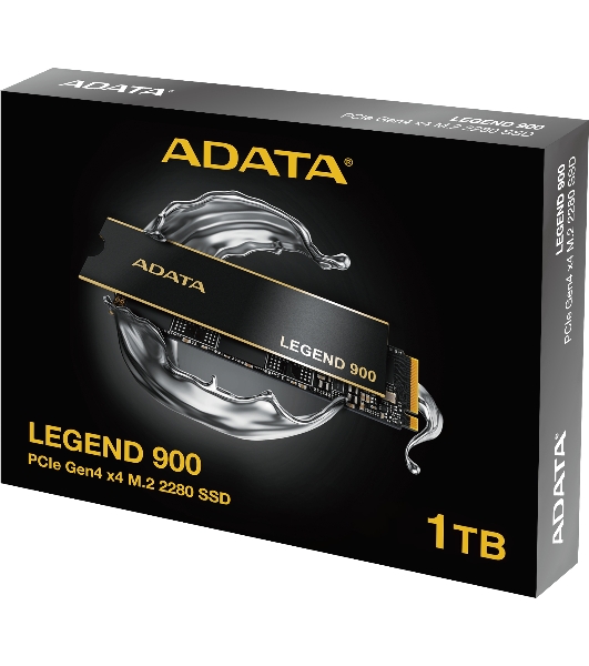Накопитель SSD ADATA LEGEND 900, 1Tb, PCIe 4.0 x4, M.2 2280, NVMe, R/W 7000/4700, с радиатором